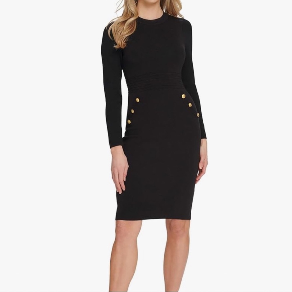 DKNY - Womens Button Trim l Sweaterdress